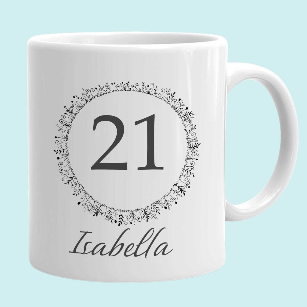 21 birthday mug Mug-Personalised Mugs-Tiger Lily Prints