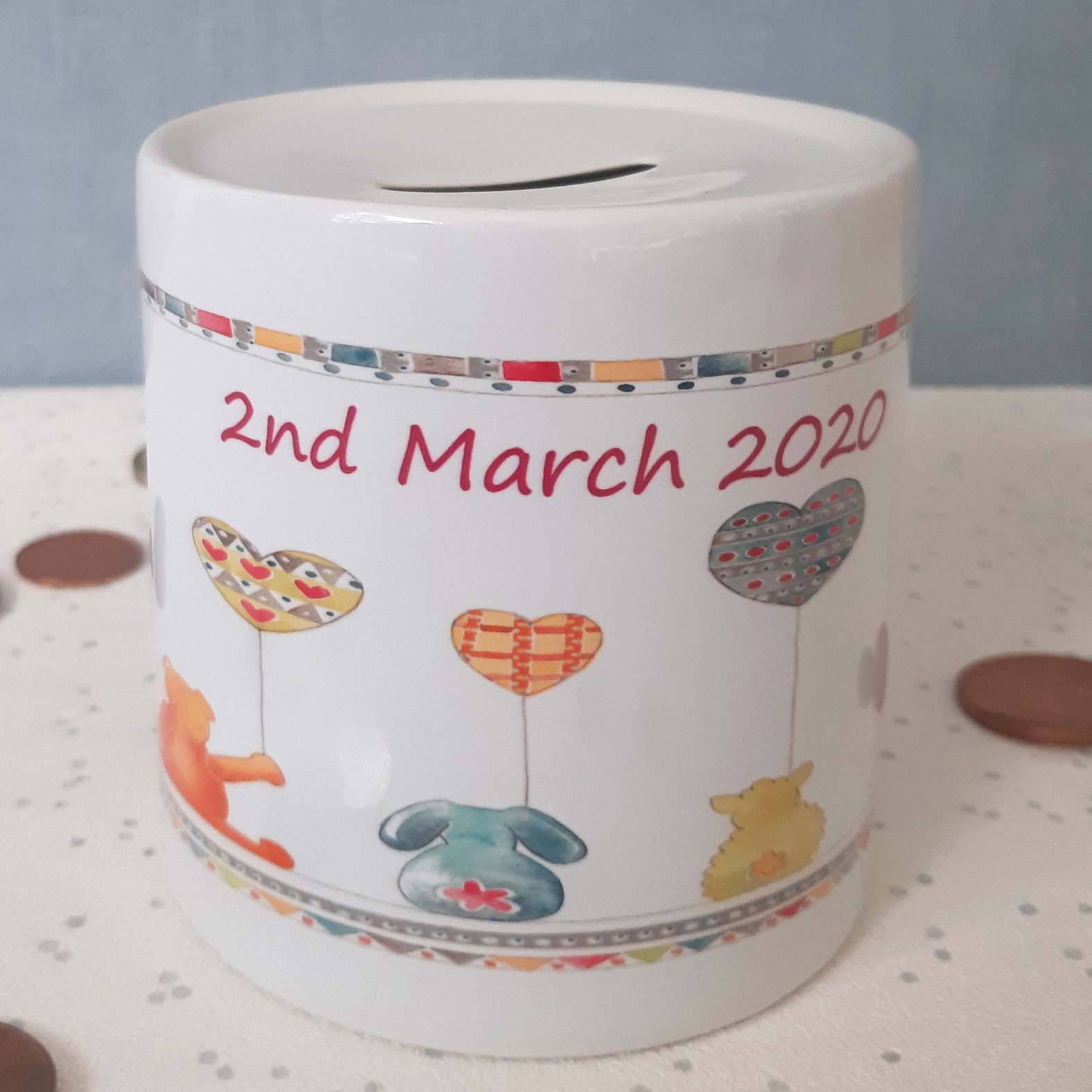 Balloons Money Box Unique Personalised Money Boxes Tiger Lily Prints