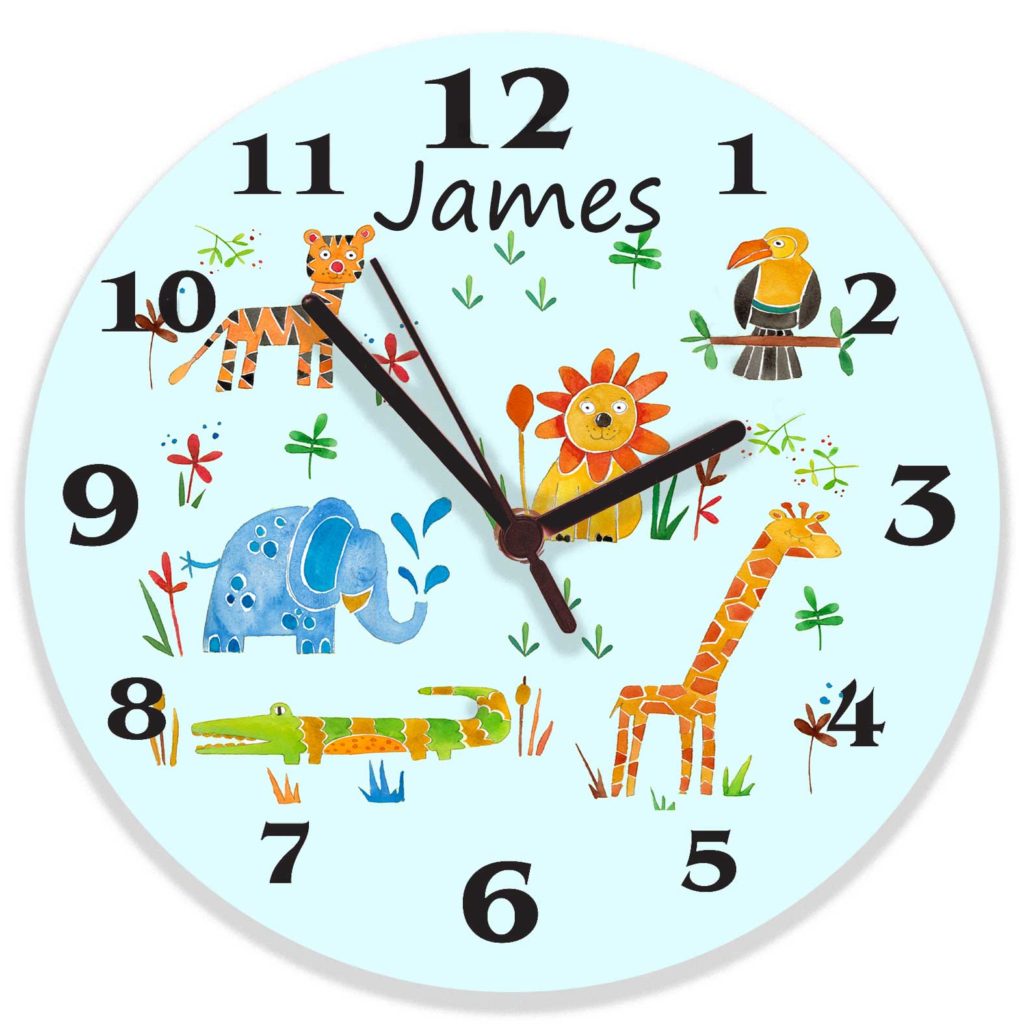 Jungle Animal Clock | Personalised Kids Clocks | Tiger Lily Prints