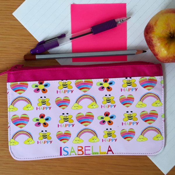 Bee Happy Pencil Case-Personalised School Sets-Tiger Lily Prints
