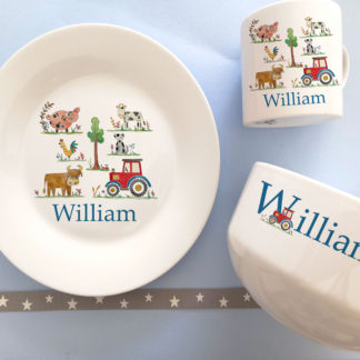 childrens personalised dinner set