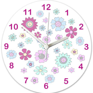 Flowers Pastel Clock - Tigerlily Prints Flowers Pastel Clock