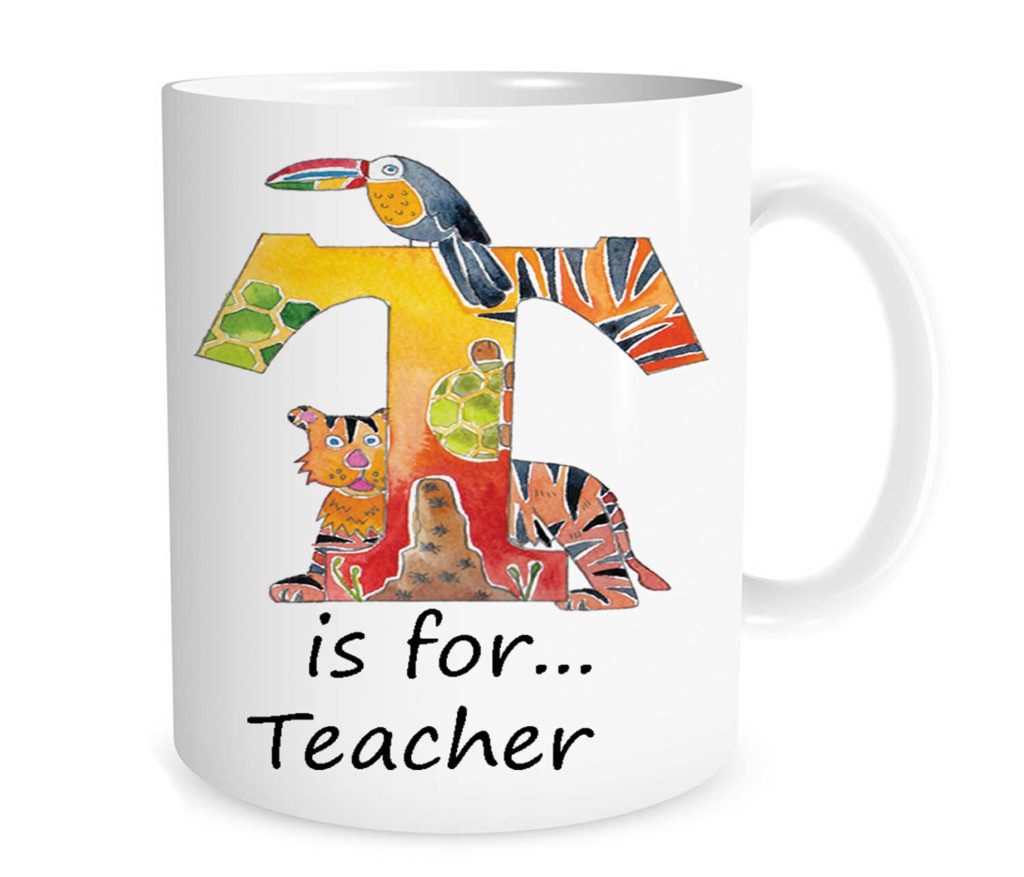 Teachers Mug Personalised Teacher Gift Ideas Tiger Lily Prints   Personalised T Is For Teacher Mug 1 1024x877 