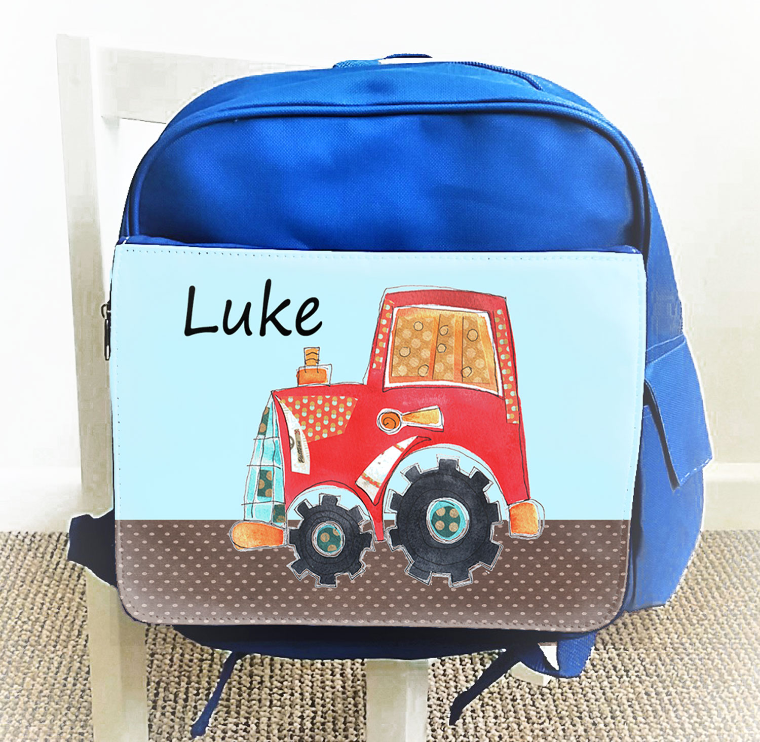 personalised tractor backpack